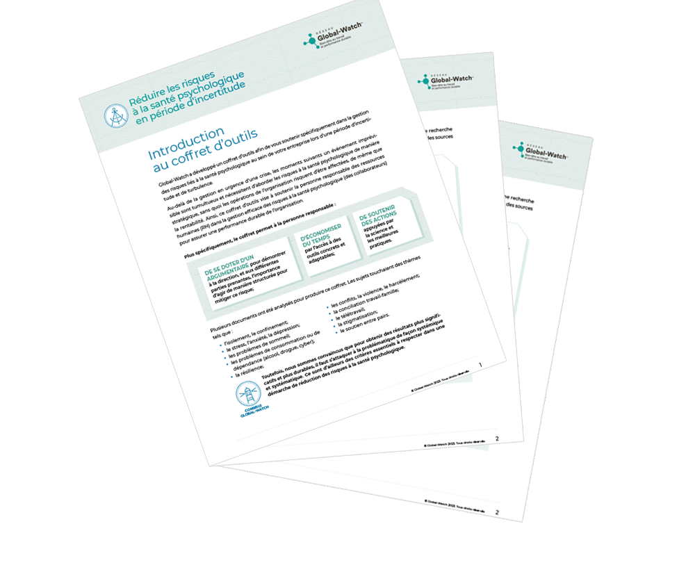 Mise à jour du coffret d’outils « Réduire les risques à la santé psychologique et les risques psychosociaux (RPS) en contexte d’incertitude »