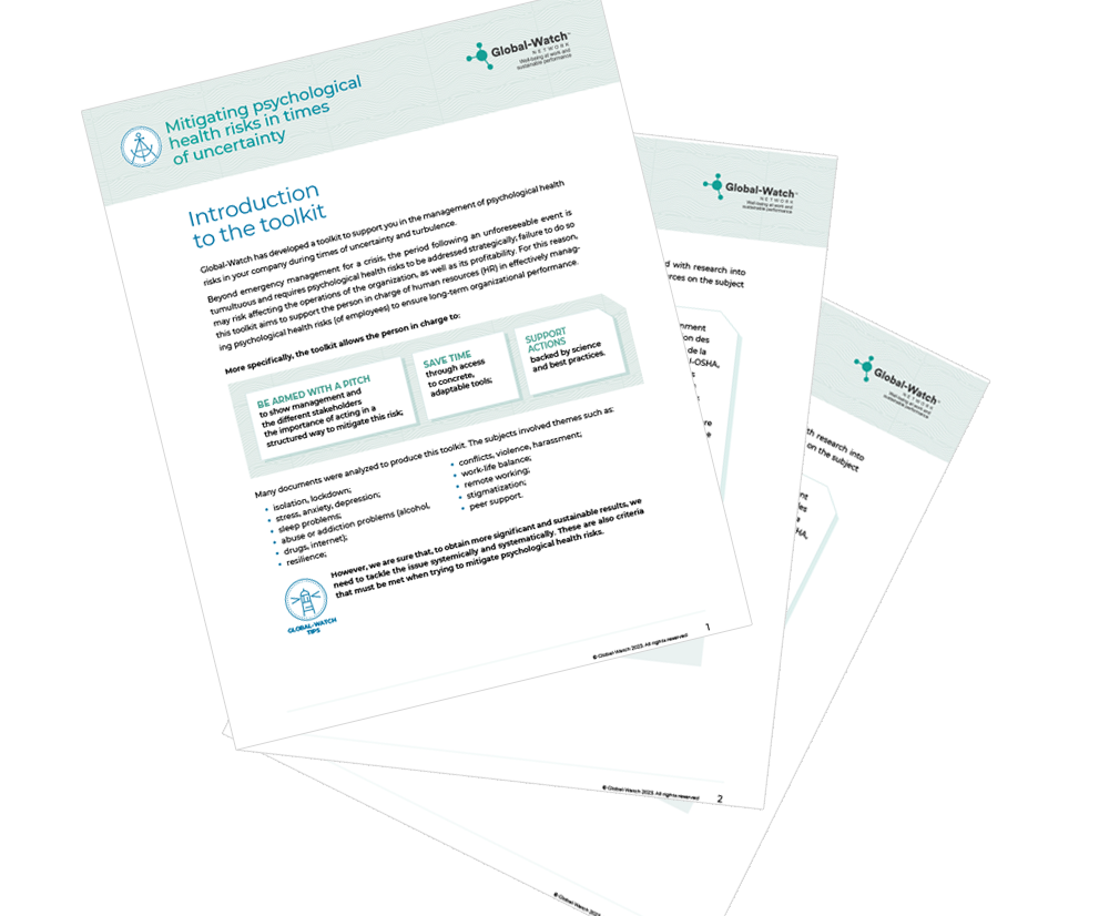 Update of the toolkit Mitigating psychological health risks in times of uncertainty